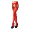 Cottelli Lingerie Red Crotchless Tights With Cutouts