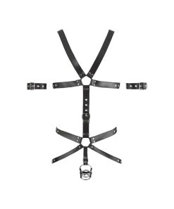 Zado Leather Strap Body With Penis Rings