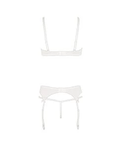 Abierta Fina White Suspender Set With Crotchless String -Sex Toy Store 22114912231 hollow rs