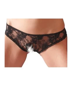 Cottelli Lingerie Black Lace Crotchless Panties -Sex Toy Store 23101551021 nor 1