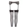 NO:XQSE Black Lace Garter Belt With Stockings