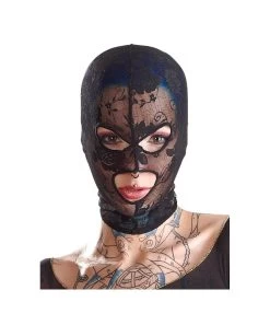 Bad Kitty Black Lace Hood Mask