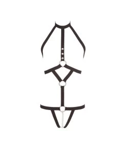 Bad Kitty Black Strap Body With Rhinestones -Sex Toy Store 24922371101 hollow nor b