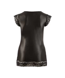 Cottelli Lingerie Black Wet Look V Neck Mini Dress -Sex Toy Store 27151471051 hollow rs