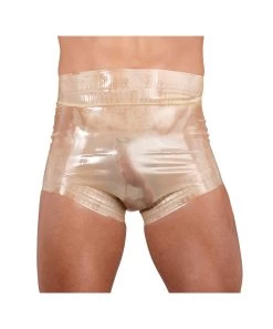 Late X Transparent/skin-coloured Latex Diaper Briefs
