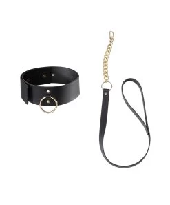 Bijoux Indiscrets MAZE Mākslīgās ādas Kakla Siksna Ar Pavadu -Sex Toy Store 2 0 0 black