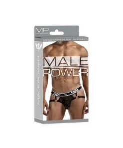 Male Power Peep Show Black Net Jock -Sex Toy Store 398223BK p