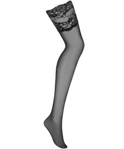 Obsessive Black Suspender Stockings With Wide Lace -Sex Toy Store 810 sto 1