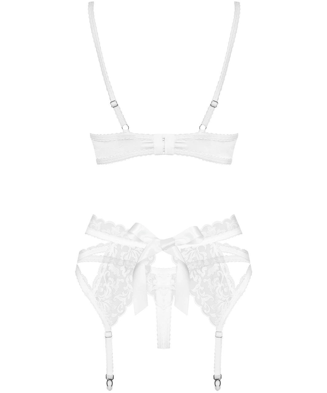 Obsessive White Embroidered Three-piece Lingerie Set 6 Obsessive White Embroidered Three-piece Lingerie Set - Image 4