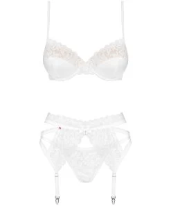 Obsessive White Embroidered Three-piece Lingerie Set 9 Obsessive White Embroidered Three-piece Lingerie Set -Sex Toy Store 871 seg 2 f