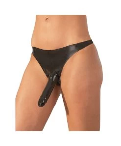 Late X Latex Briefs With External Dildo