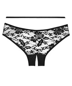 Allure Lingerie Sweet Heavens Black Crotchless Thong -Sex Toy Store allure lingerie sweet heavens black crotchless thong b