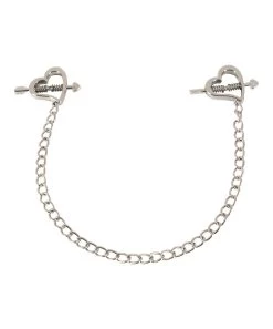 Bad Kitty Heart Shaped Nipple Clamps With Chain