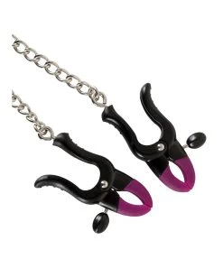 Bad Kitty Nipple Clamps With Chain -Sex Toy Store bk 12 7
