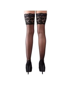 Cottelli Lingerie Black Hold-up Stockings With Wide Lace
