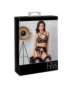 Abierta Fina Black Lace 3-piece Suspender Set 11 Abierta Fina Black Lace 3-piece Suspender Set -Sex Toy Store black lace 3 piece suspender set 2213966 5