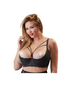 Cottelli Lingerie Black Lace Shelf Bra With Decorative Straps