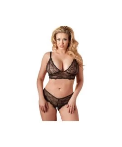 Cottelli Lingerie Black Lace Two-piece Lingerie Set