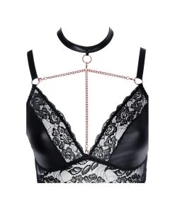 Cottelli Lingerie Black Matte Look & Lace Crotchless Suspender Set 14 Cottelli Lingerie Black Matte Look & Lace Crotchless Suspender Set -Sex Toy Store black matte look lace crotchless suspender set d