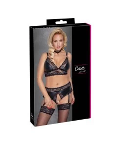 Cottelli Lingerie Black Matte Look & Lace Crotchless Suspender Set 15 Cottelli Lingerie Black Matte Look & Lace Crotchless Suspender Set -Sex Toy Store black matte look lace crotchless suspender set p