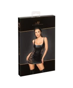 Noir Handmade Black Matte Look Mini Dress With Lace -Sex Toy Store black matte look mini dress with lace inserts 2717778 p