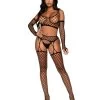 Leg Avenue Black Net Crop Top With Gloves And Tights -Sex Toy Store black net crop top with gloves and tights 1