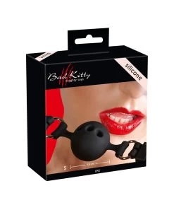 Bad Kitty Black Silicone Ball Gag -Sex Toy Store black silicone ball gag small p