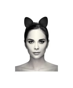 Coquette Black Leatherette Cat Ears Headband -Sex Toy Store blk leatherette cat ears headband 3
