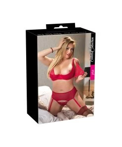 Cottelli Lingerie Red Lingerie Set With Shelf Bra -Sex Toy Store cc 0808 11 1 1