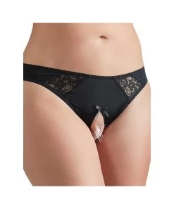 Cottelli Lingerie Black Crotchless Panties