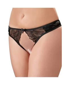 Cottelli Lingerie Black Crotchless String