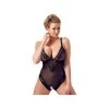 Cottelli Lingerie Black Lace Crotchless Bodysuit