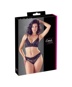 Cottelli Lingerie Black Lace Rhinestone Lingerie Set -Sex Toy Store cottelli lingerie black lace rhinestone lingerie set 4