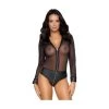Cottelli Lingerie Black Sheer Mesh Bodysuit With Zipper -Sex Toy Store cottelli lingerie black sheer mesh bodysuit with zipper 1