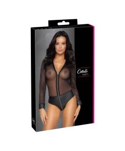 Cottelli Lingerie Black Sheer Mesh Bodysuit With Zipper -Sex Toy Store cottelli lingerie black sheer mesh bodysuit with zipper 8