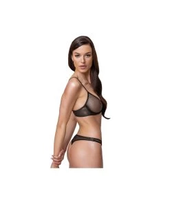 Cottelli Lingerie Black Shimmering Sheer Mesh Lingerie Set -Sex Toy Store cottelli lingerie black shimmering sheer mesh lingerie set 3