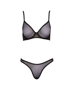 Cottelli Lingerie Black Shimmering Sheer Mesh Lingerie Set -Sex Toy Store cottelli lingerie black shimmering sheer mesh lingerie set 5