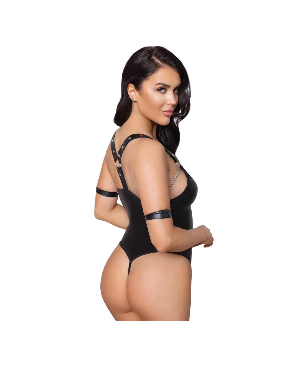 Cottelli Lingerie Bondage Black Matte Look Crotchless Bodysuit 5 Cottelli Lingerie Bondage Black Matte Look Crotchless Bodysuit - Image 3