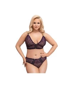 Cottelli Lingerie Purple Lace Lingerie Set