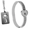 Master Series Cuffed Locking Bracelet And Key Necklace -Sex Toy Store cuffed locking bracelet and key necklace 1