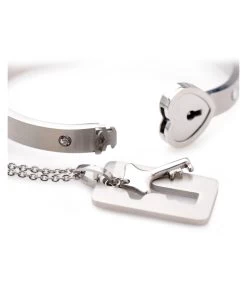 Master Series Cuffed Locking Bracelet And Key Necklace -Sex Toy Store cuffed locking bracelet and key necklace 3