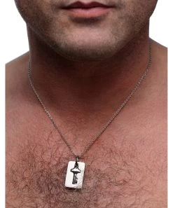 Master Series Cuffed Locking Bracelet And Key Necklace -Sex Toy Store cuffed locking bracelet and key necklace 5