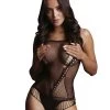Le Désir Black Net Bodysuit