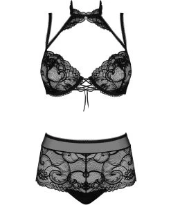 Obsessive Elizenes Black Lace Lingerie Set -Sex Toy Store elizenes black lace lingerie set f