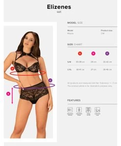 Obsessive Elizenes Black Lace Lingerie Set -Sex Toy Store elizenes black lace lingerie set sizes