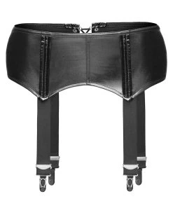 Noir Handmade Black Wet Look Garter Belt -Sex Toy Store f034 black wet look garter belt f