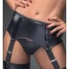 Noir Handmade Black Wet Look Garter Belt -Sex Toy Store f034 black wet look garter belt fm