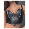Noir Handmade Black Matte Look Bralette -Sex Toy Store f165