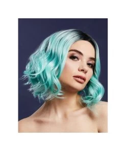 Fever Kourtney Light Green/black Ombre Short Wig With Curls