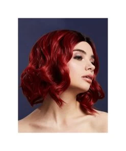 Fever Kourtney Red/black Ombre Short Wig With Curls